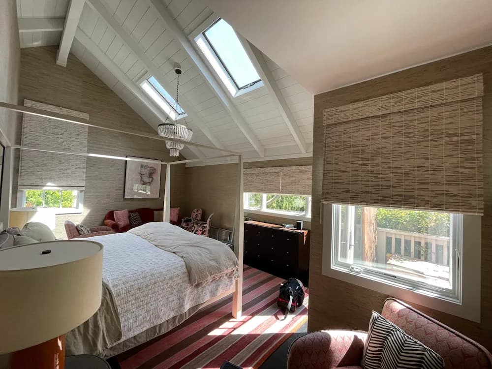 Roller shade installation in a Seattle bedroom