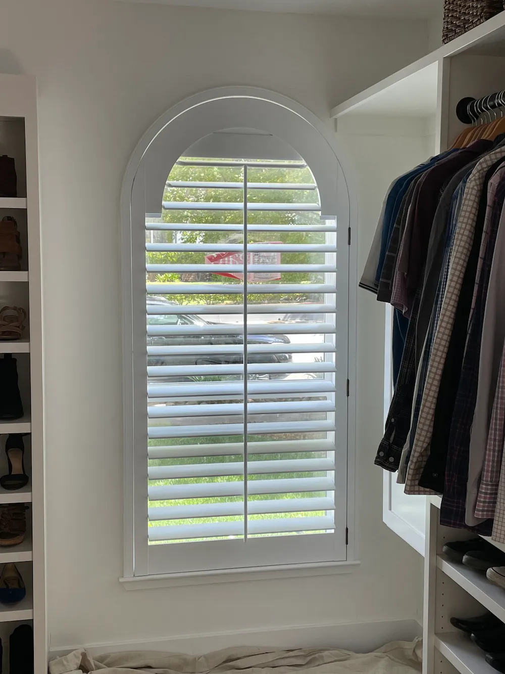 Shutters installation at a closet